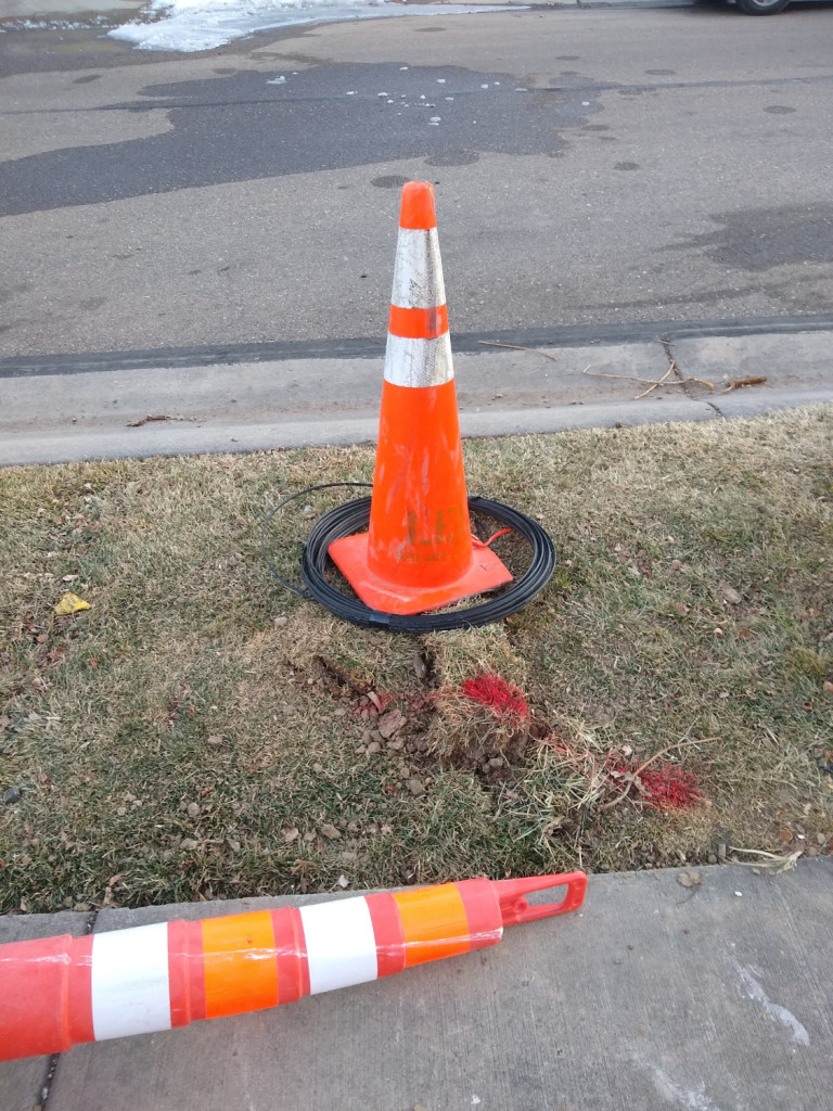 Whoops! No flower pot to connect the new fiber to the network. This should have been spotted and fixed before scheduling the inside install.