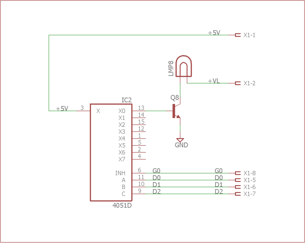 Simplified schematic for turning on a single lamp.